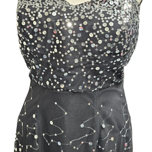 Vintage Trixxi Womens Sequin Dress Size 13 Sweetheart Neck Y2K Whimsigoth HOCO - Picture 3 of 7